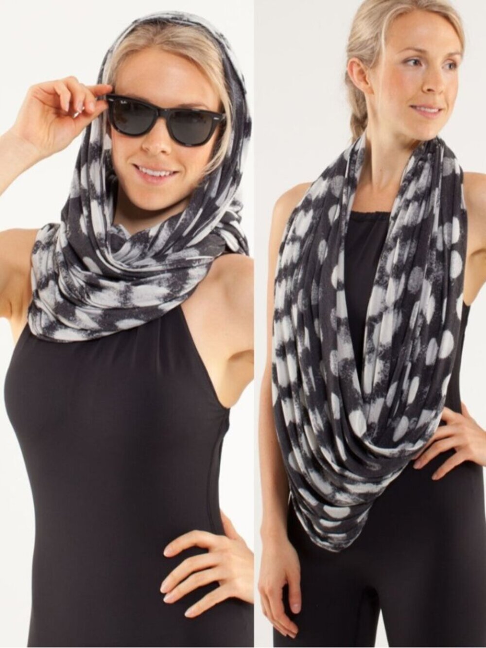 Lululemon Polkadot Burnout Om Your Heart Out Infinity Scarf